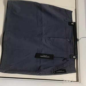 Steel grey stretch cargo mini skirt